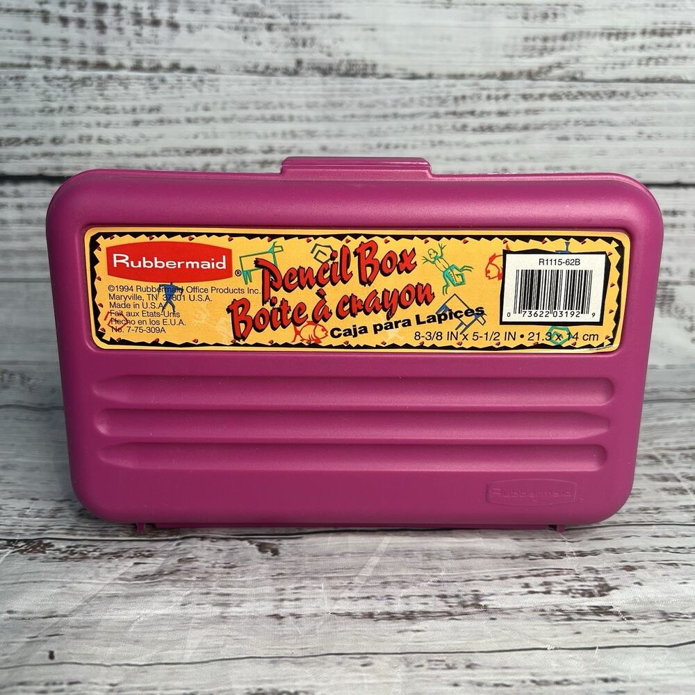 Vintage‎ Rubbermaid Pencil Box Pencil Case Pink NOS Vintage Prop 1994